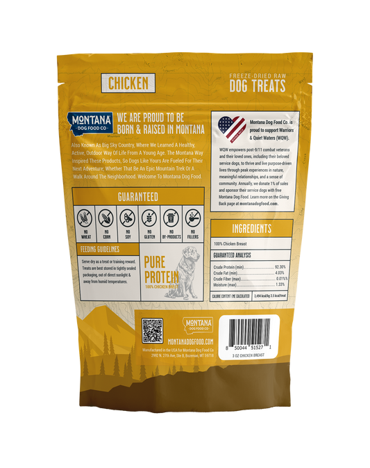 Montana Dog Food Co Chicken Breast Freeze-Dried Dog Treats 3oz
