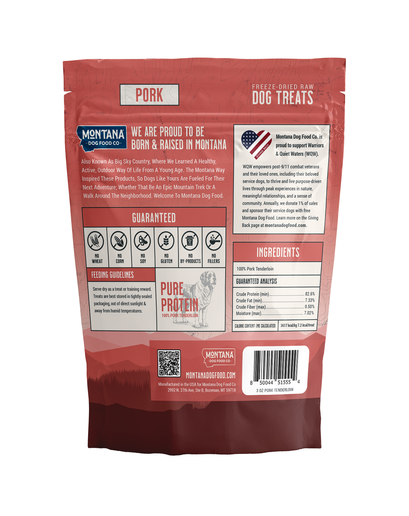Montana Dog Food Co Pork Tenderloin Freeze-Dried Dog Treats 3oz