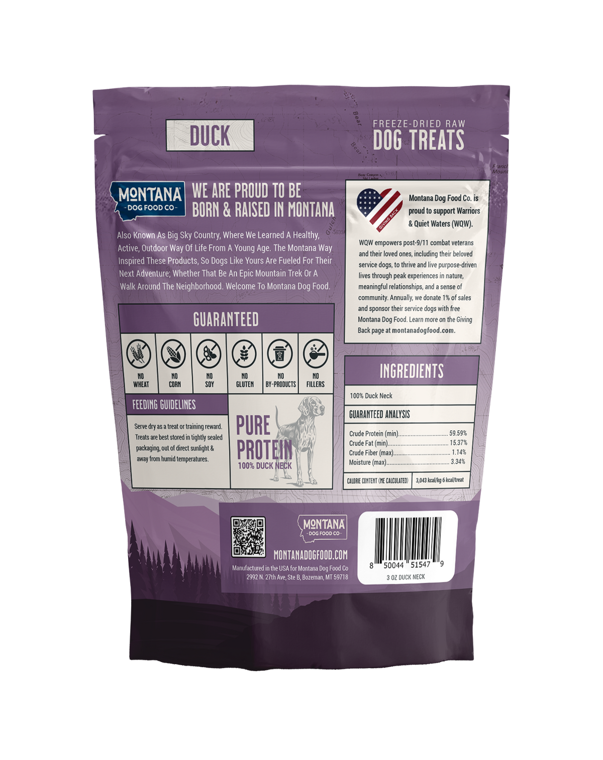 Montana Dog Food Co Duck Freeze-Dried Dog Treats 3oz