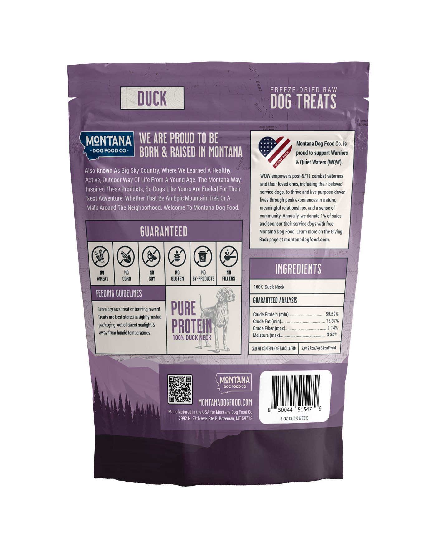 Montana Dog Food Co Duck Freeze-Dried Dog Treats 3oz