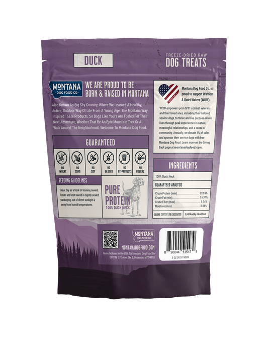 Montana Dog Food Co Duck Freeze-Dried Dog Treats 3oz