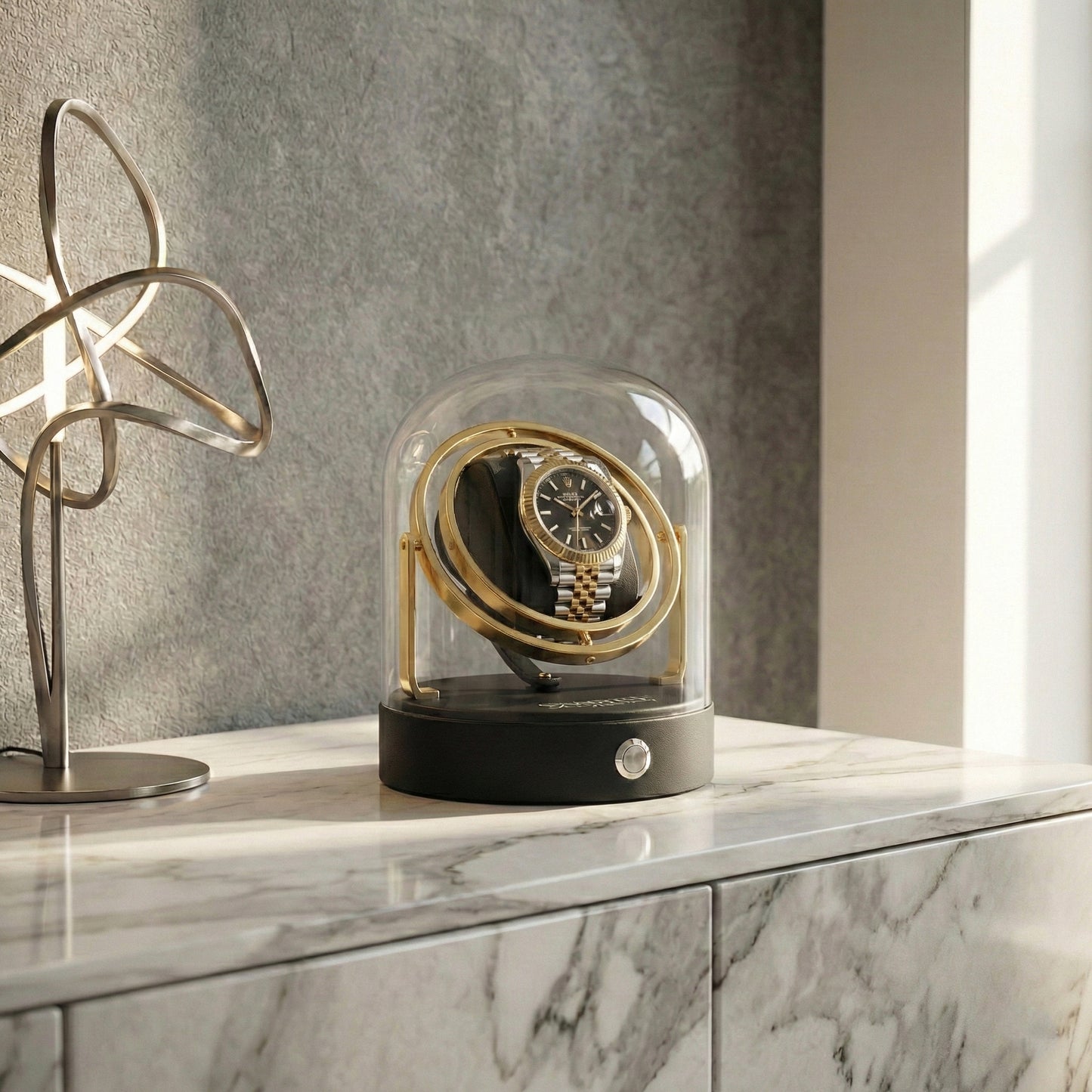 Mainspring Astronomy Gyroscope 1-Slot Watch Winder