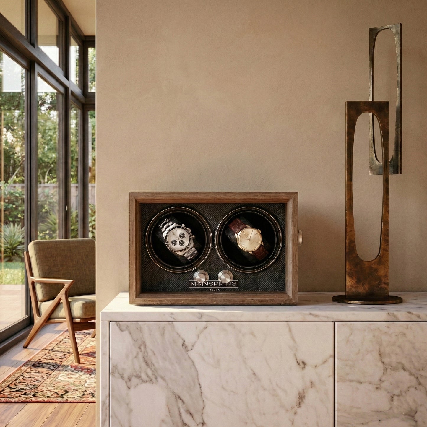 Mainspring Oxford Guardian 2-Slot Watch Winder