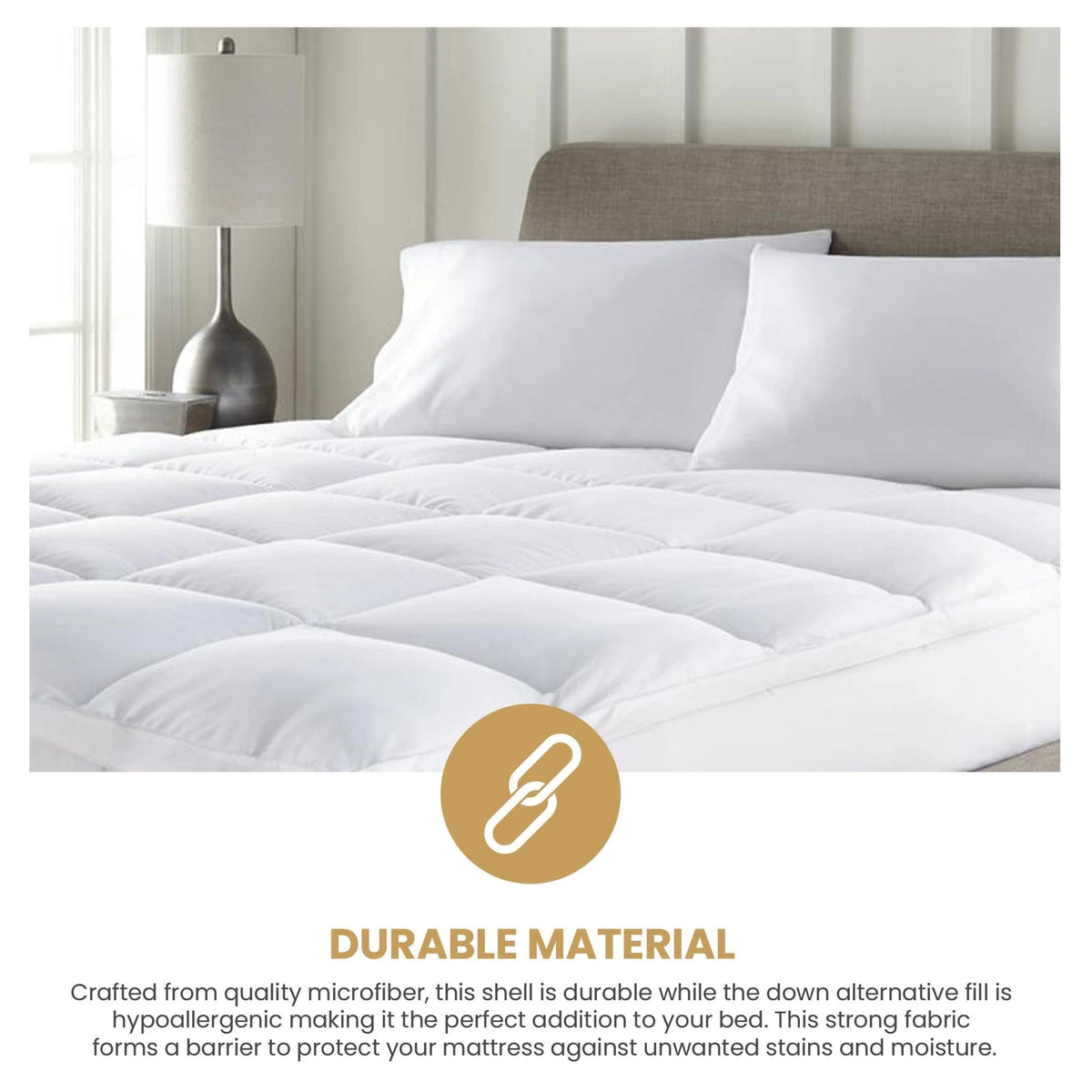 Superior Brushed Microfiber Down Alternative 2 Inch Mattress Topper
