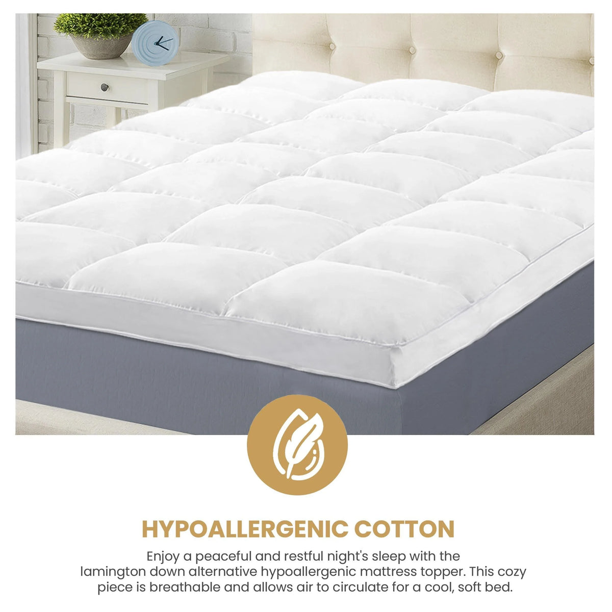 Superior Brushed Microfiber Down Alternative 2 Inch Mattress Topper