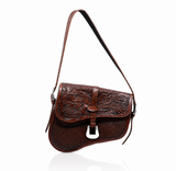 ALLE Media Luna Genuine Hand-Tooled Leather Saddle Bag