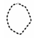 Gem Treasures Sterling Silver 8x6mm Pear-Shaped Black Spinel 18" Line Necklace