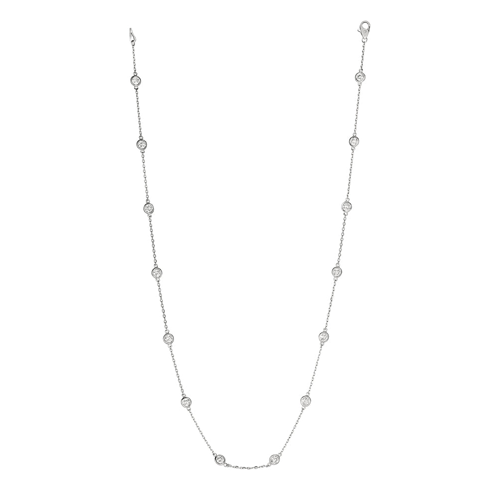 Morris & David 14K Gold Choice of Carat Weight Diamond Station 18" Necklace
