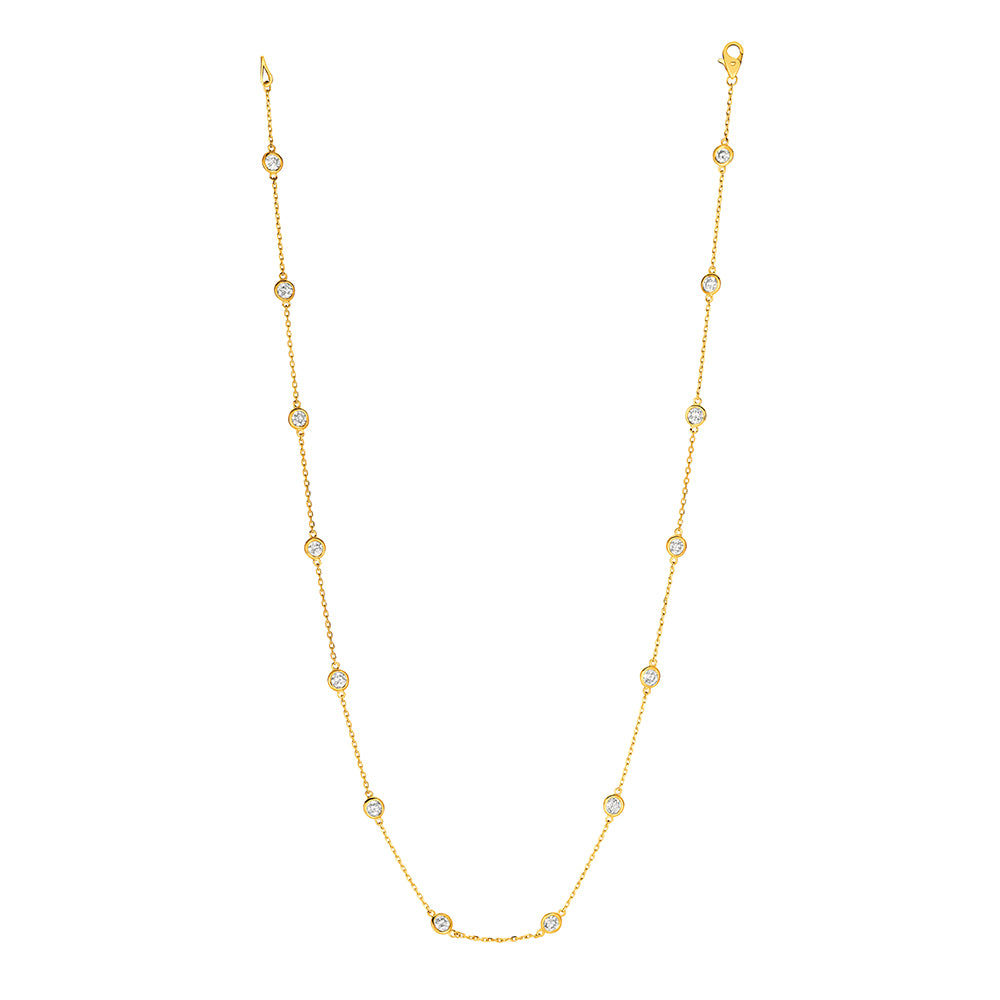 Morris & David 14K Gold Choice of Carat Weight Diamond Station 18" Necklace