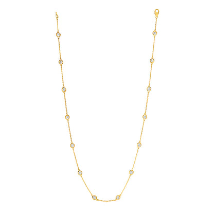 Morris & David 14K Gold Choice of Carat Weight Diamond Station 18" Necklace