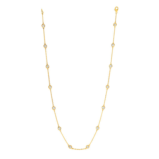 Morris & David 14K Gold Choice of Carat Weight Diamond Station 18" Necklace
