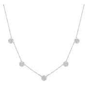 Morris & David 14K Gold Diamond Cluster Station Charm Necklace