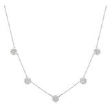 Morris & David 14K Gold Diamond Cluster Station Charm Necklace