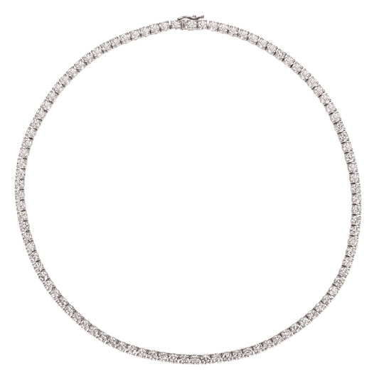 Morris & David 14K Gold 7.00ctw Diamond Tennis 16" Necklace