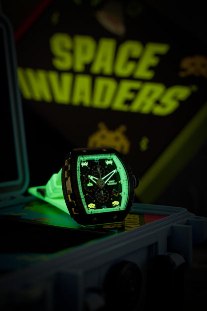 Nubeo Men's 48mm Magellan Space Invaders Limited Edition Strap Watch
