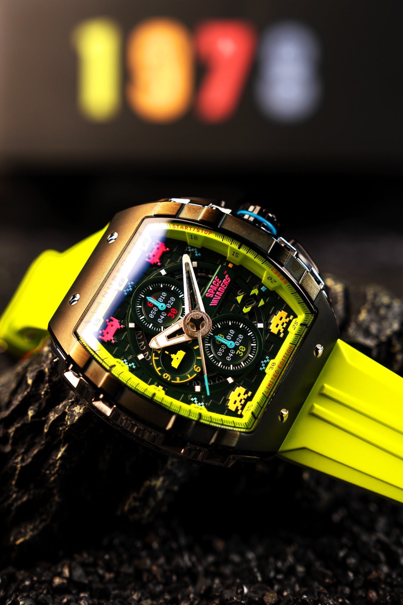 Nubeo Men's 48mm Magellan Space Invaders Limited Edition Strap Watch