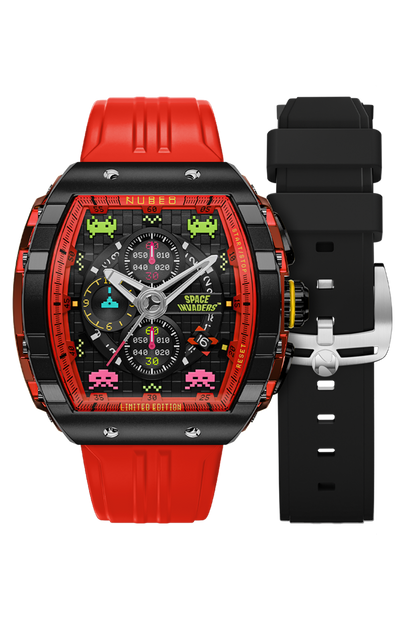 Nubeo Men's 48mm Magellan Space Invaders Limited Edition Strap Watch