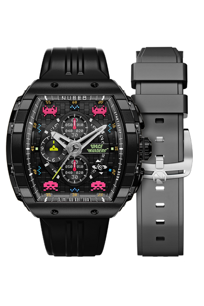 Nubeo Men's 48mm Magellan Space Invaders Limited Edition Strap Watch