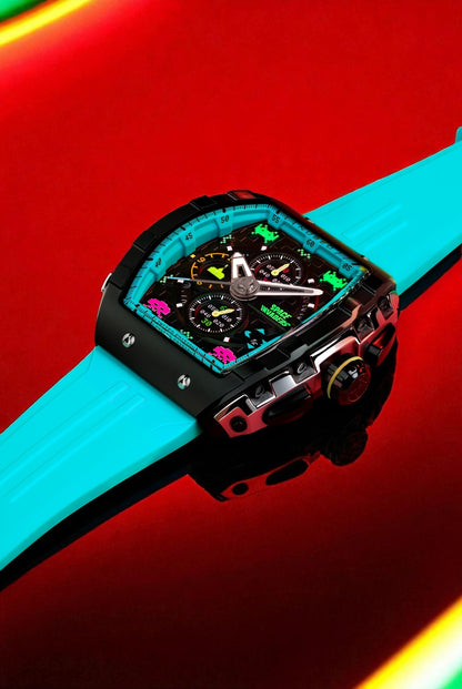 Nubeo Men's 48mm Magellan Space Invaders Limited Edition Strap Watch