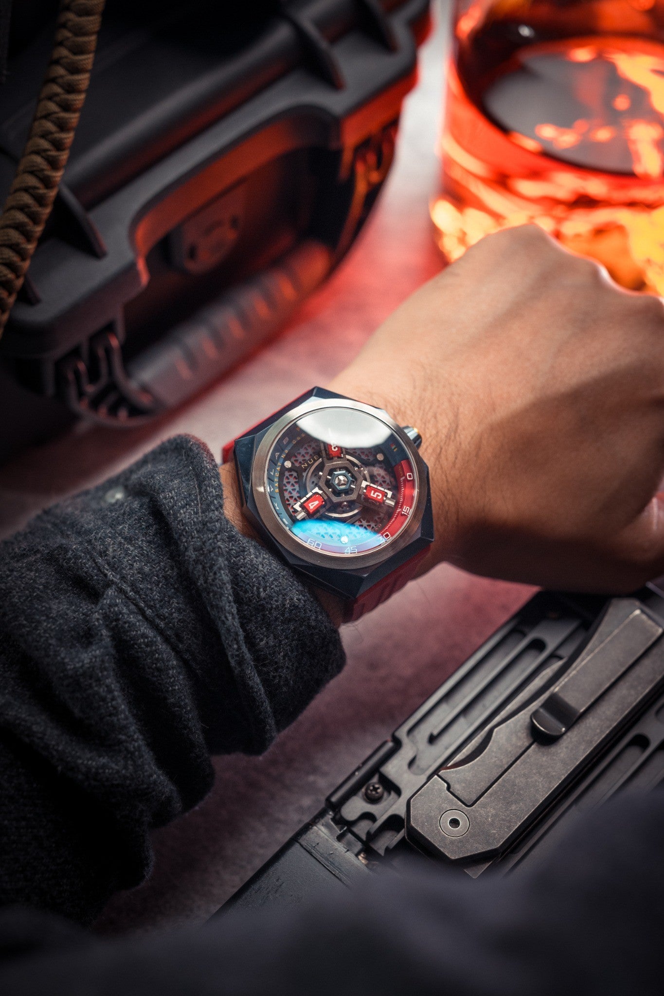 Nubeo Men's 48mm Skylab Automatic Limited Edition Interchangeable Strap Watch