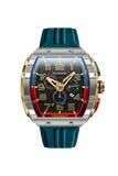 Nubeo Men's 49mm Magellan Retrograde Quartz Chronograph Silicone Strap Watch