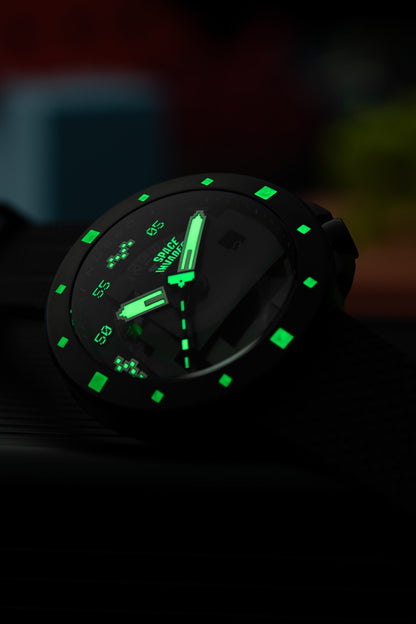 Nubeo Men's 50mm Cassini Space Invaders Automatic Limited Edition Black Strap Watch