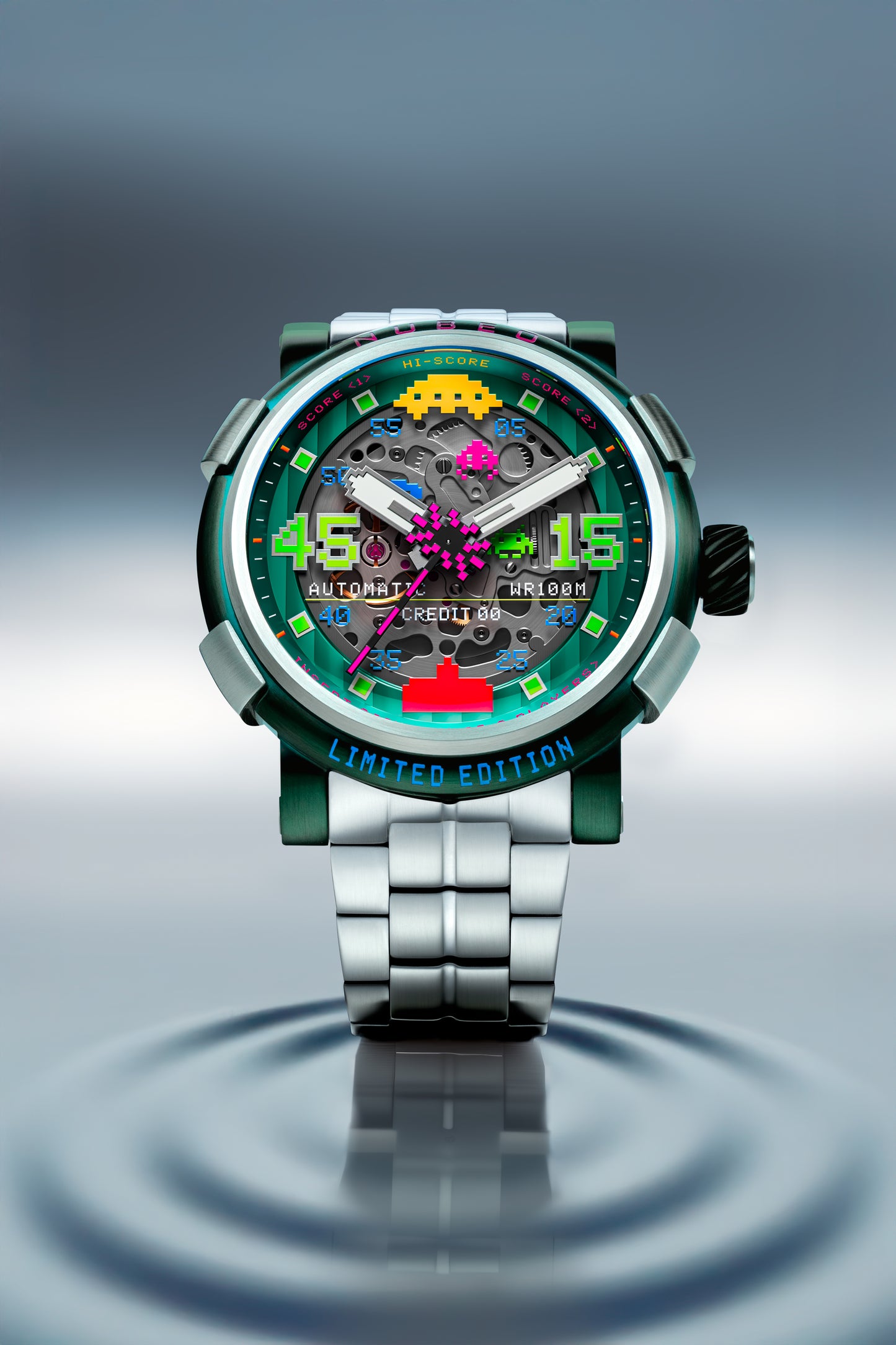 Nubeo Men's 50mm Orion Automatic Space Invaders Lmt Ed Interchangeable Bracelet Watch