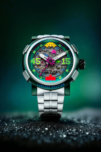Nubeo Men's 50mm Orion Automatic Space Invaders Lmt Ed Interchangeable Bracelet Watch