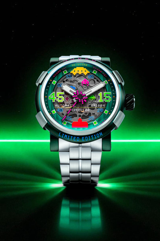 Nubeo Men's 50mm Orion Automatic Space Invaders Lmt Ed Interchangeable Bracelet Watch