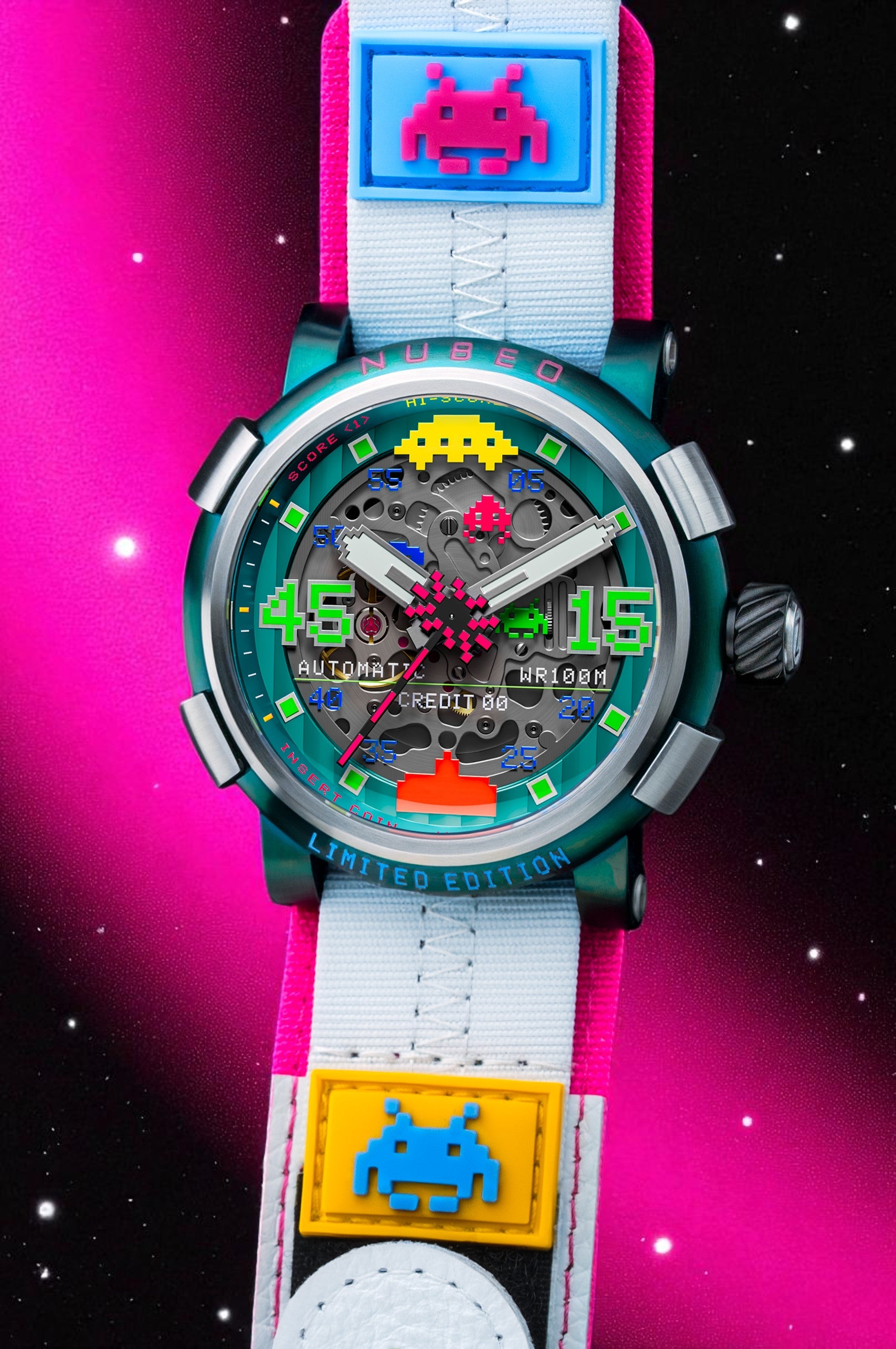 Nubeo Men's 50mm Orion Automatic Space Invaders Lmt Ed