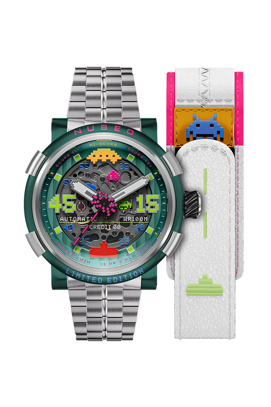 Nubeo Men's 50mm Orion Automatic Space Invaders Lmt Ed Interchangeable Bracelet Watch