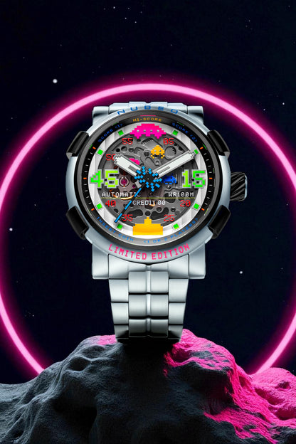 Nubeo Men's 50mm Orion Automatic Space Invaders Lmt Ed Interchangeable Bracelet Watch