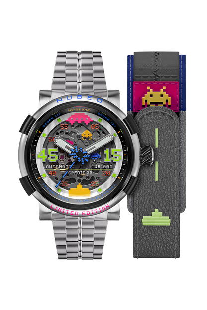 Nubeo Men's 50mm Orion Automatic Space Invaders Lmt Ed Interchangeable Bracelet Watch