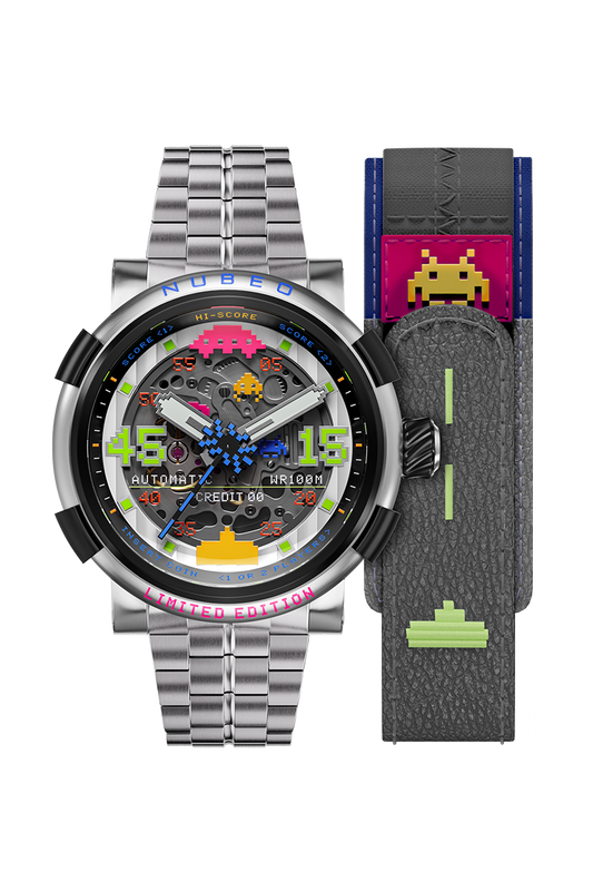 Nubeo Men's 50mm Orion Automatic Space Invaders Lmt Ed Interchangeable Bracelet Watch