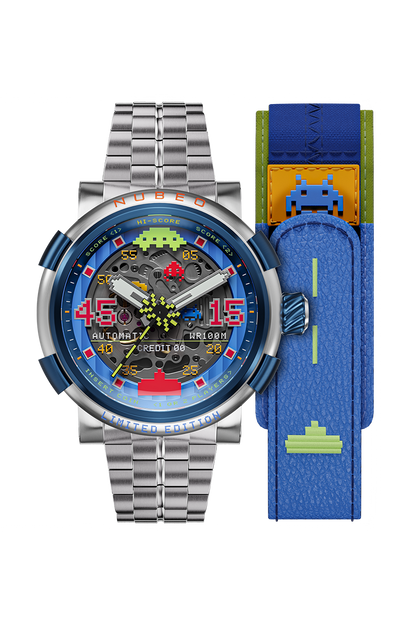 Nubeo Men's 50mm Orion Automatic Space Invaders Lmt Ed Interchangeable Bracelet Watch