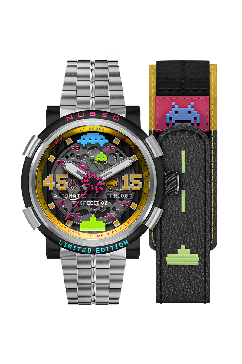 Nubeo Men's 50mm Orion Automatic Space Invaders Lmt Ed Interchangeable Bracelet Watch