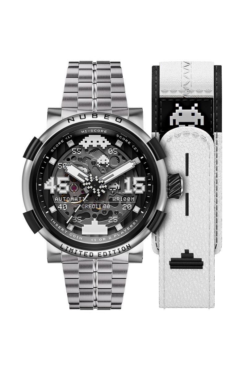 Nubeo Men's 50mm Orion Automatic Space Invaders Lmt Ed Interchangeable Bracelet Watch