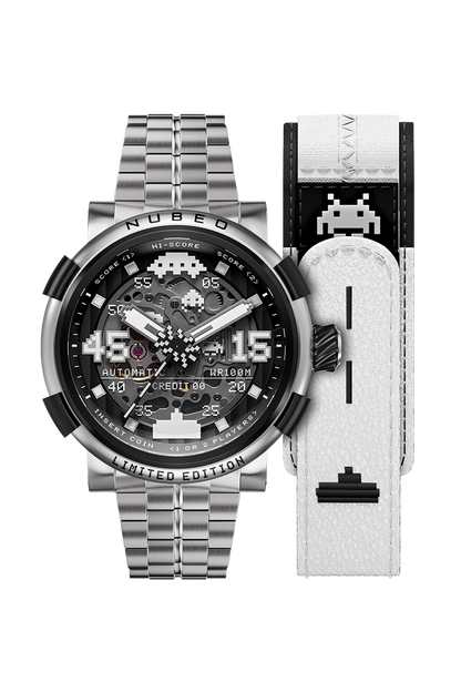 Nubeo Men's 50mm Orion Automatic Space Invaders Lmt Ed Interchangeable Bracelet Watch