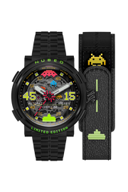 Nubeo Men's 50mm Orion Automatic Space Invaders Lmt Ed Blackout Interchangeable Bracelet Watch