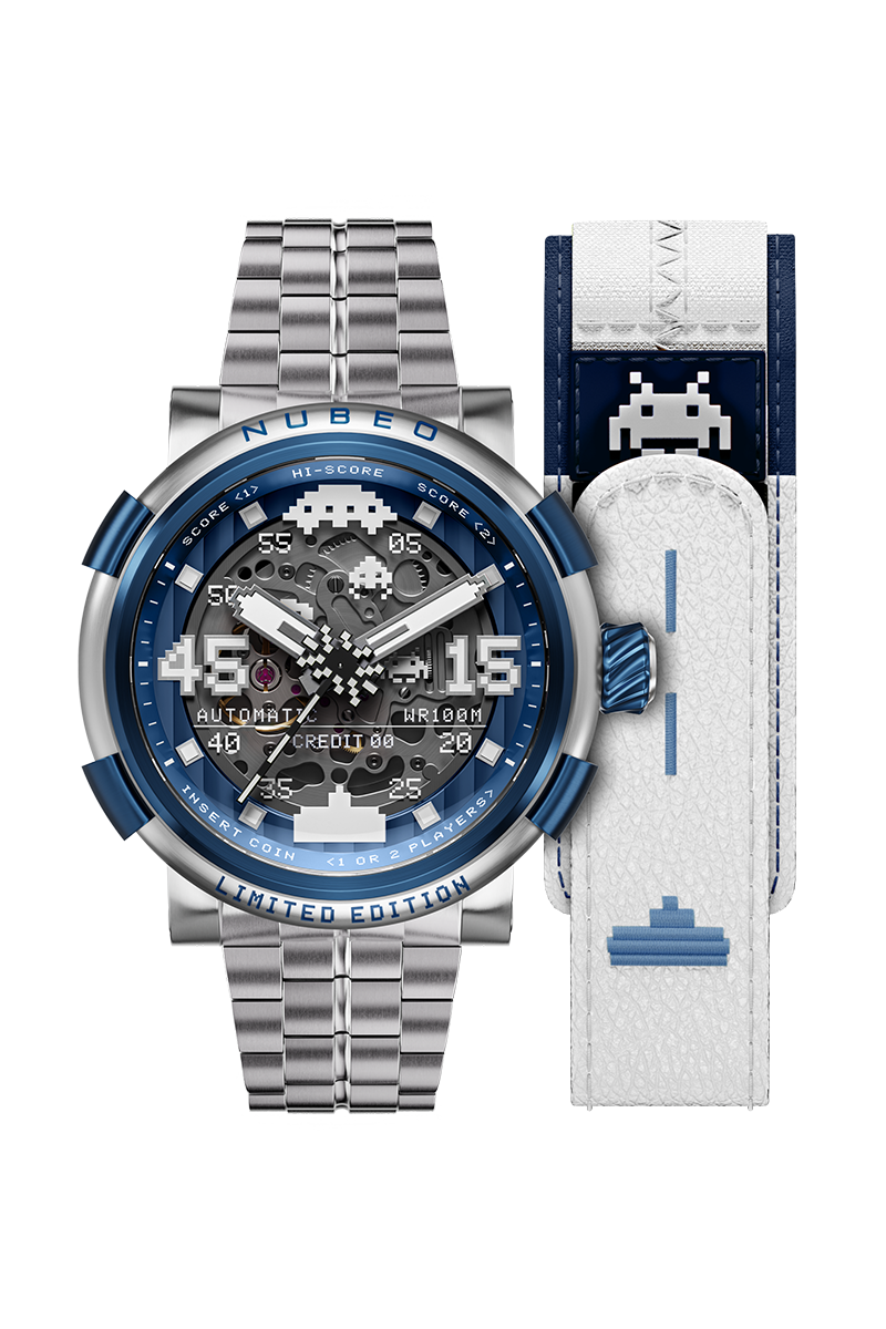 Nubeo Men's 50mm Orion Automatic Space Invaders Lmt Ed Interchangeable Bracelet Watch