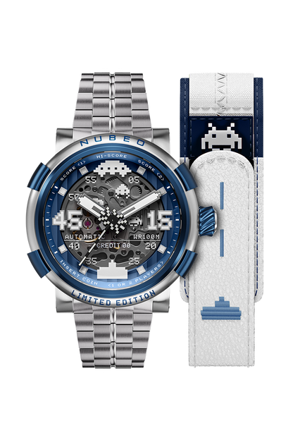 Nubeo Men's 50mm Orion Automatic Space Invaders Lmt Ed Interchangeable Bracelet Watch