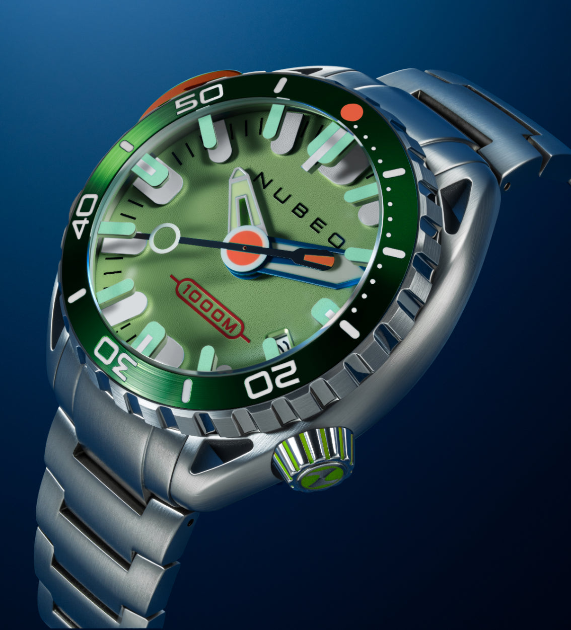 Nubeo Men's 50mm Aluminaut Automatic Limited Edition Silvertone Bracelet Watch