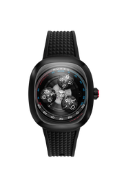 Nubeo Men's 46mm Tri-Star Orbit Automatic Limited Edition Oval Rubber Strap Watch