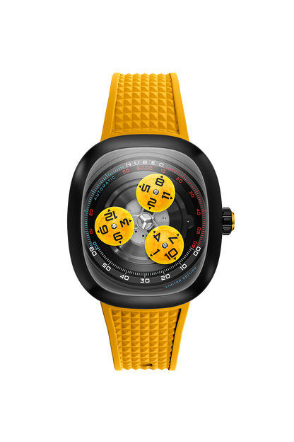 Nubeo Men's 46mm Tri-Star Orbit Automatic Limited Edition Oval Rubber Strap Watch