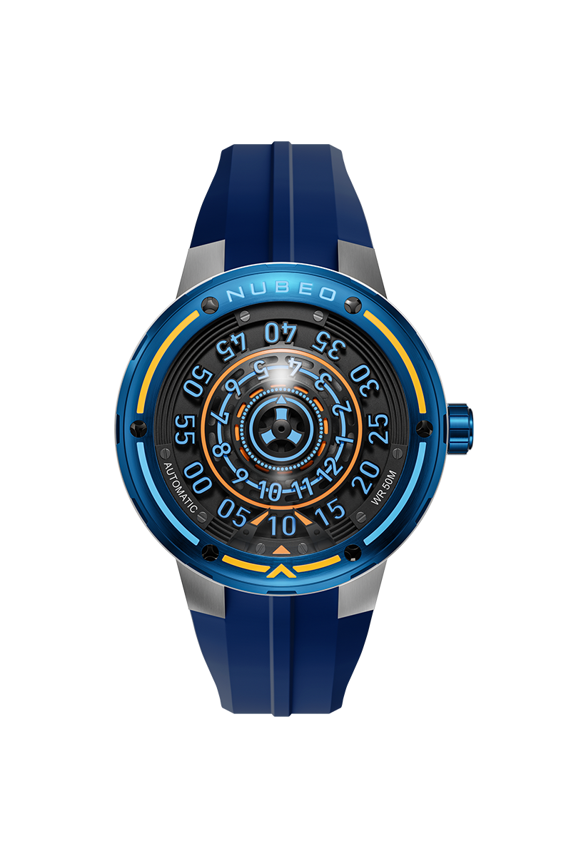 Nubeo Men's 50mm Orbiter Automatic Limited Edition Silicone Strap Watch