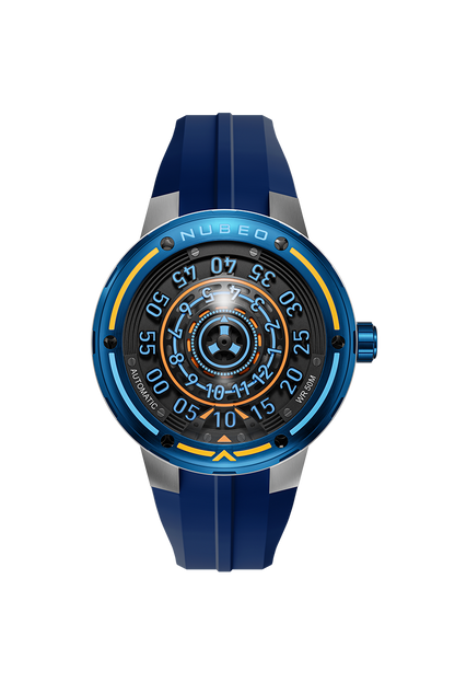 Nubeo Men's 50mm Orbiter Automatic Limited Edition Silicone Strap Watch