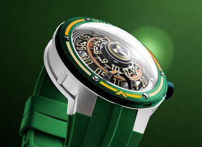 Nubeo Men's 50mm Orbiter Automatic Limited Edition Silicone Strap Watch