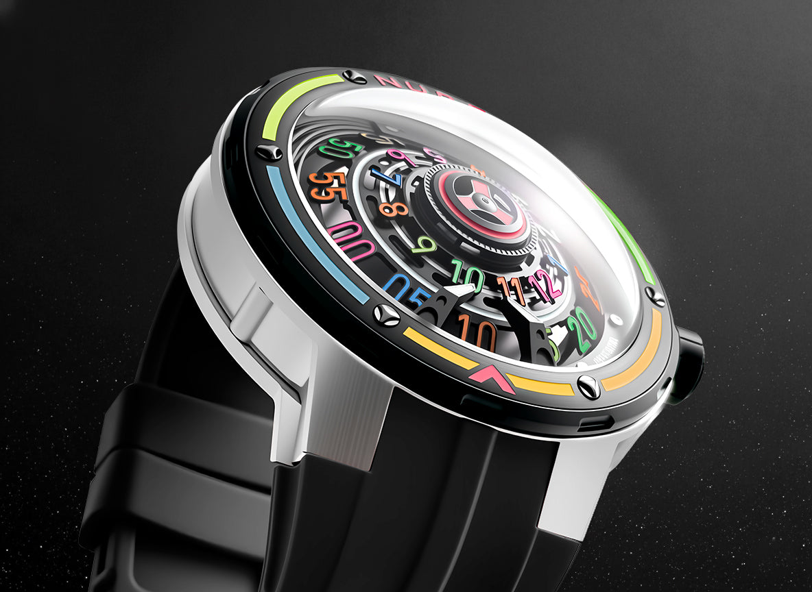 Nubeo Men's 50mm Orbiter Automatic Limited Edition Silicone Strap Watch