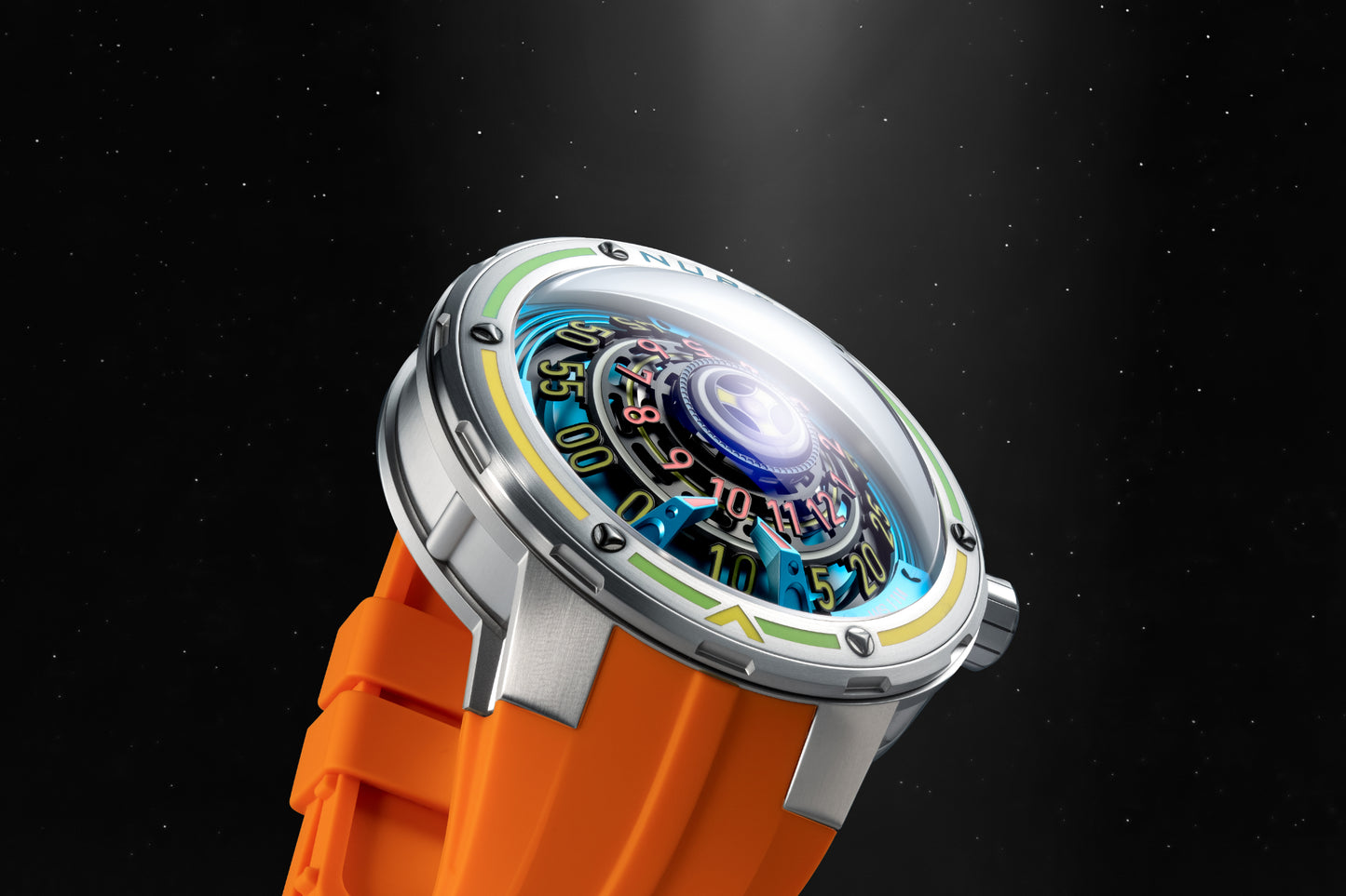 Nubeo Men's 50mm Orbiter Automatic Limited Edition Silicone Strap Watch