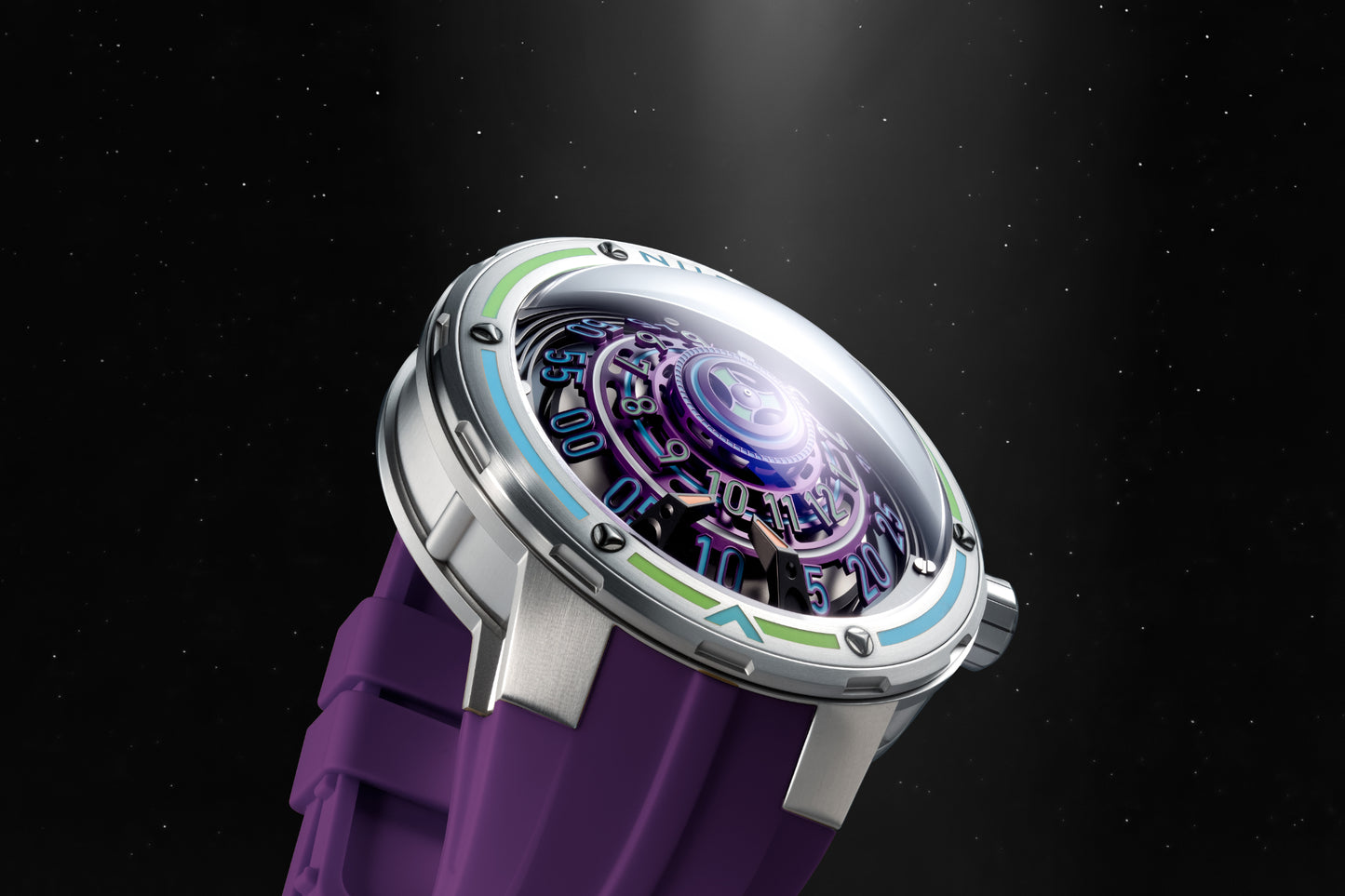 Nubeo Men's 50mm Orbiter Automatic Limited Edition Silicone Strap Watch